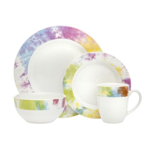 Godinger Multi Colour Tie Dye 16pc Dinner Set - La Belle Table - GDNG041