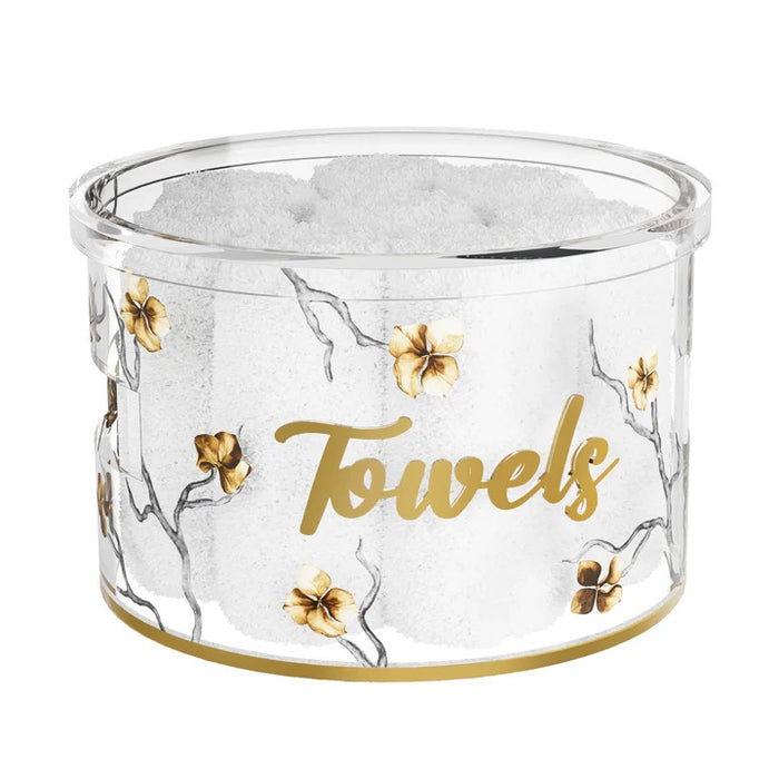 Golden Branch Towel Box
