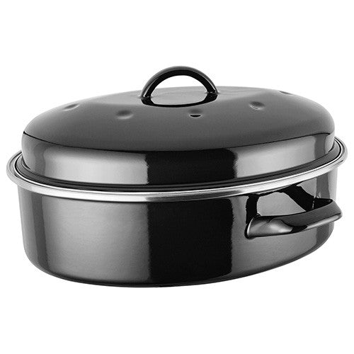 Judge Induction Enamel  Black Oval Roaster - La Belle Table - JH82