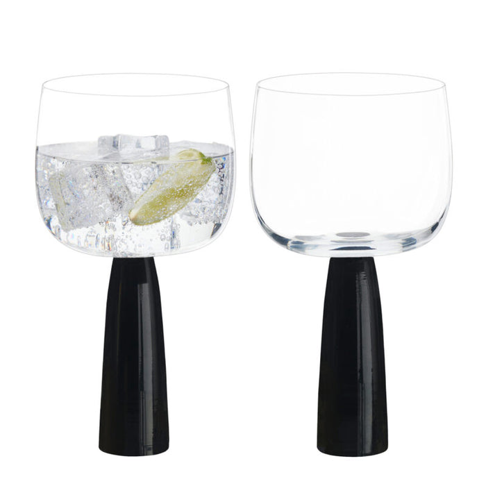 ASD Oslo Gin Glasses Black, Set of 2