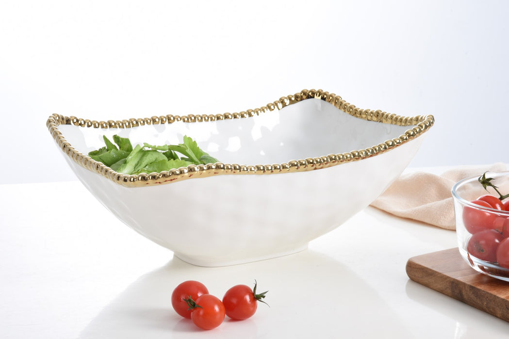 Pampa Bay Golden Salerno Deep Serving Bowl
