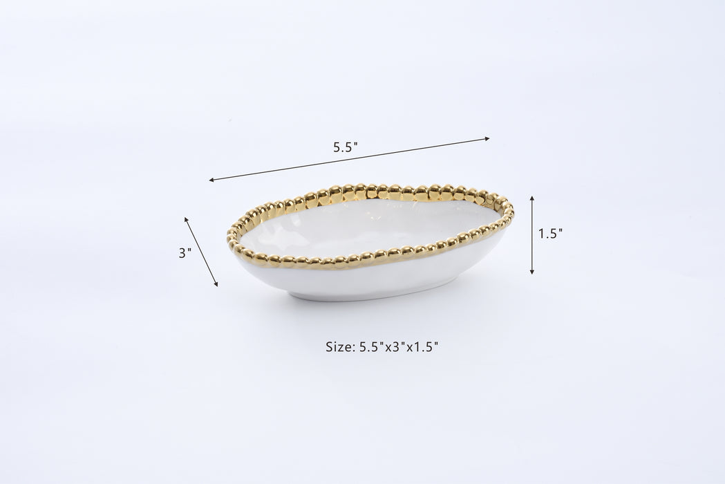 Pampa Bay Golden Salerno Long Condiment Bowl