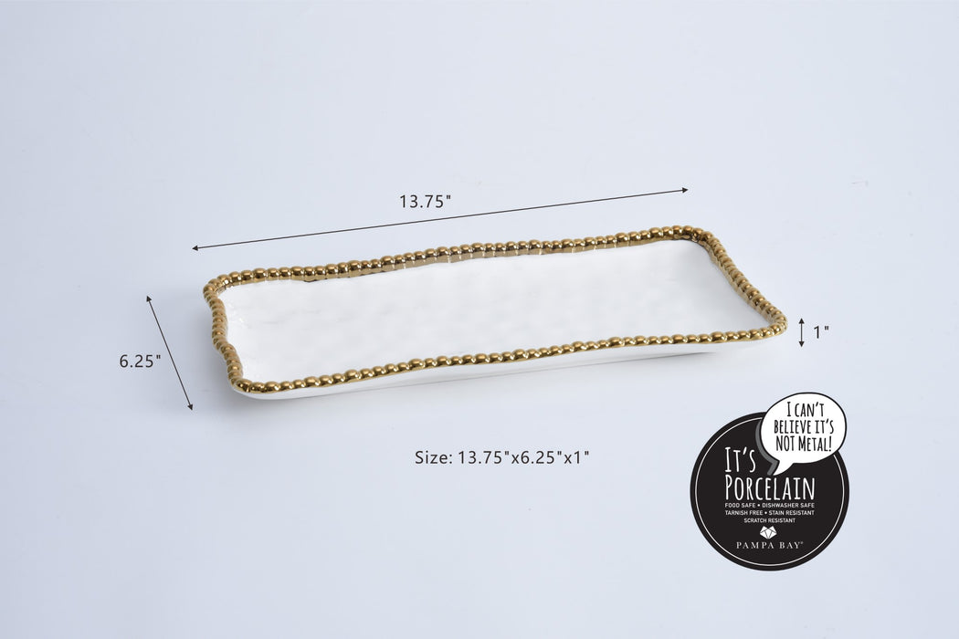 Pampa Bay Golden Salerno Medium Rectangular Tray