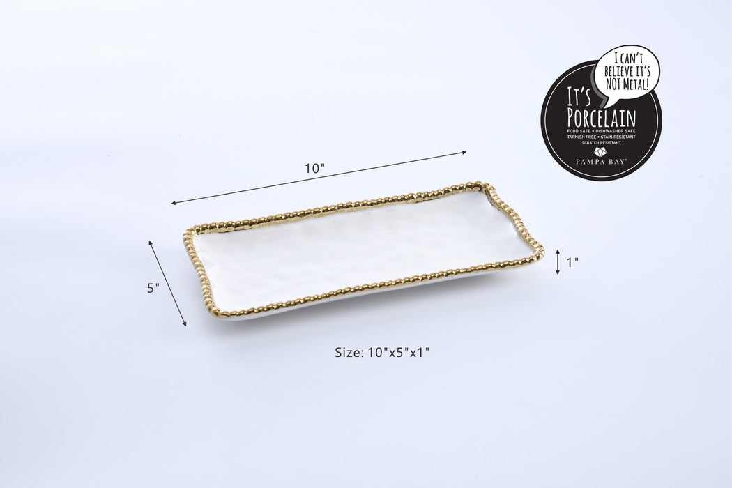 Pampa Bay Golden Salerno Small Rectangular Tray
