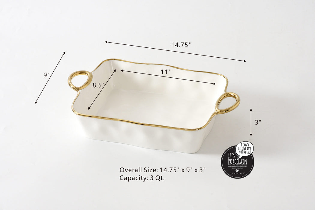 Pampa Bay Golden Handles 11″ x 9″ Rectangular Baking Dish