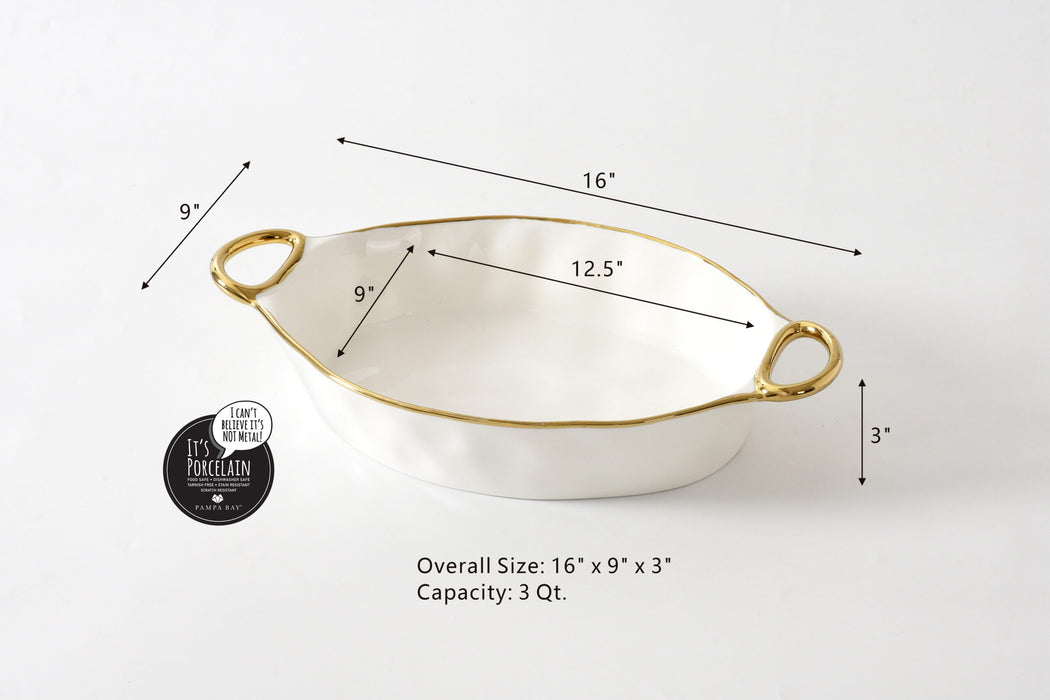 Pampa Bay Golden Handles 13″ x 9″ Oval Baking Dish
