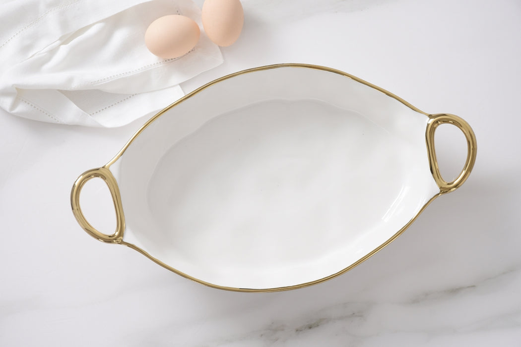 Pampa Bay Golden Handles 13″ x 9″ Oval Baking Dish