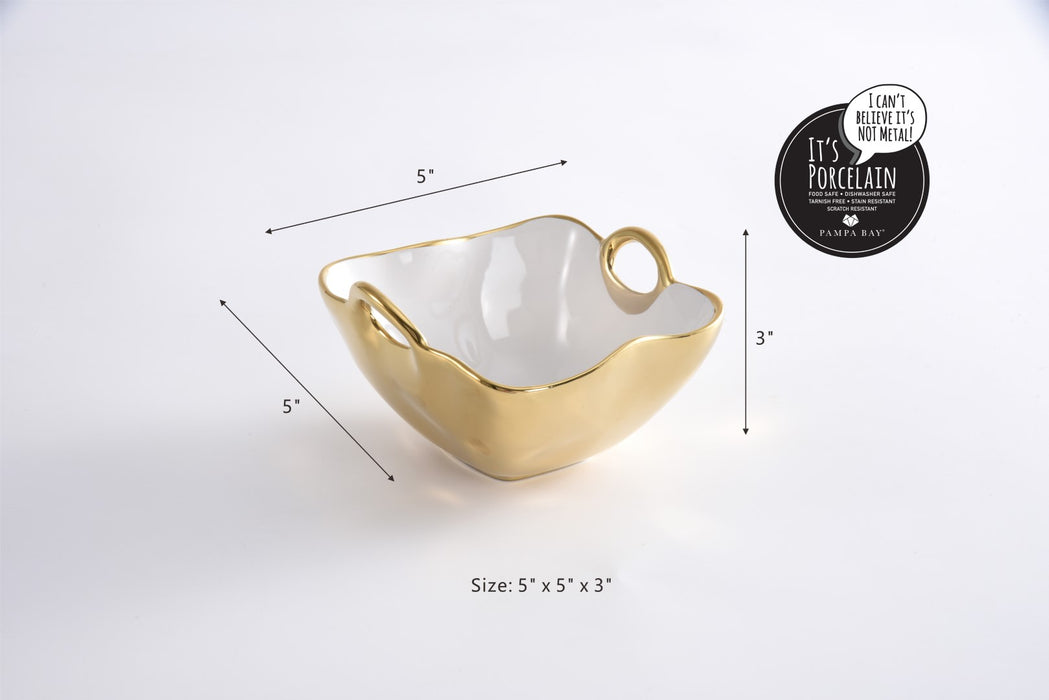 Pampa Bay Golden Handles Square Snack Bowl