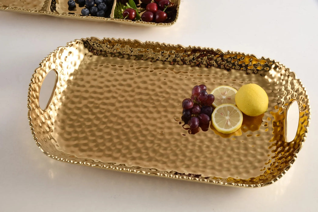 Pampa Bay Golden Millennium Rectangular Tray With Handles