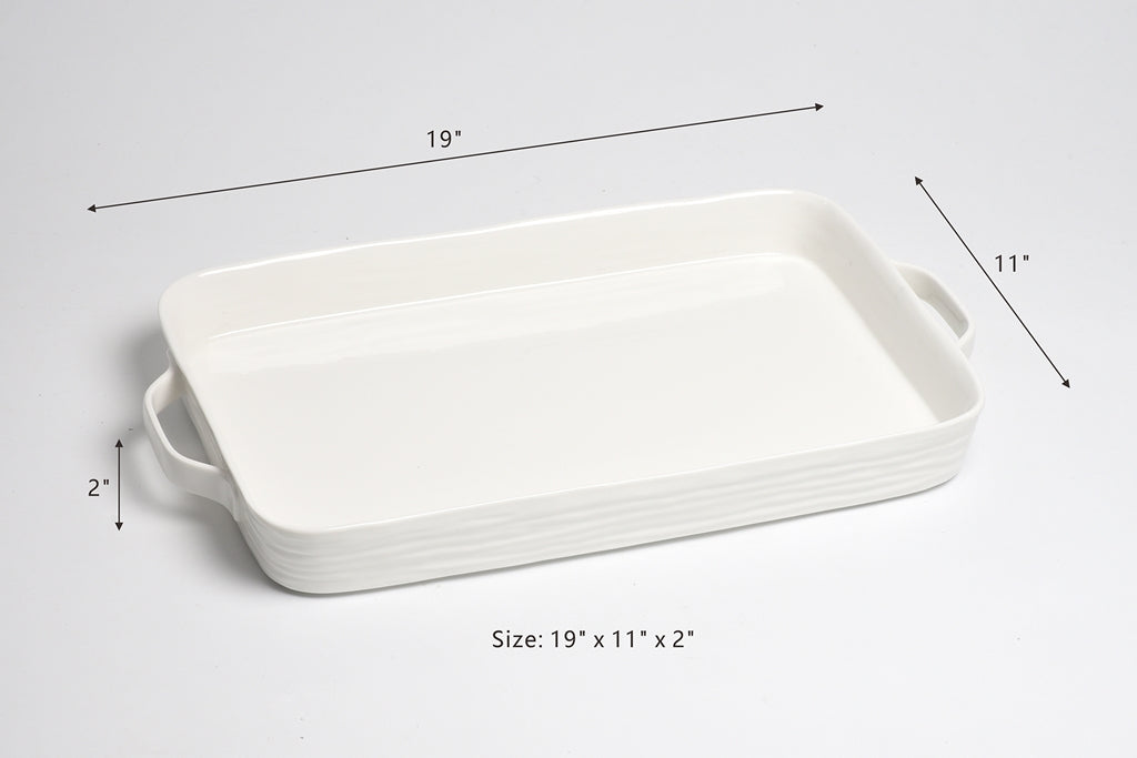 Pampa Bay Le Blanc Rectangular Tray With Handles