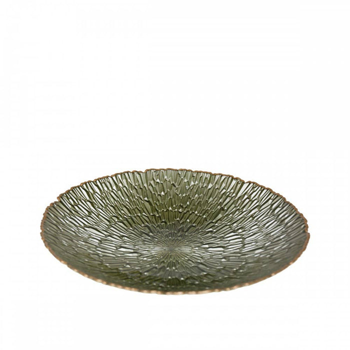 Aulica Green salad bowl with gold rim