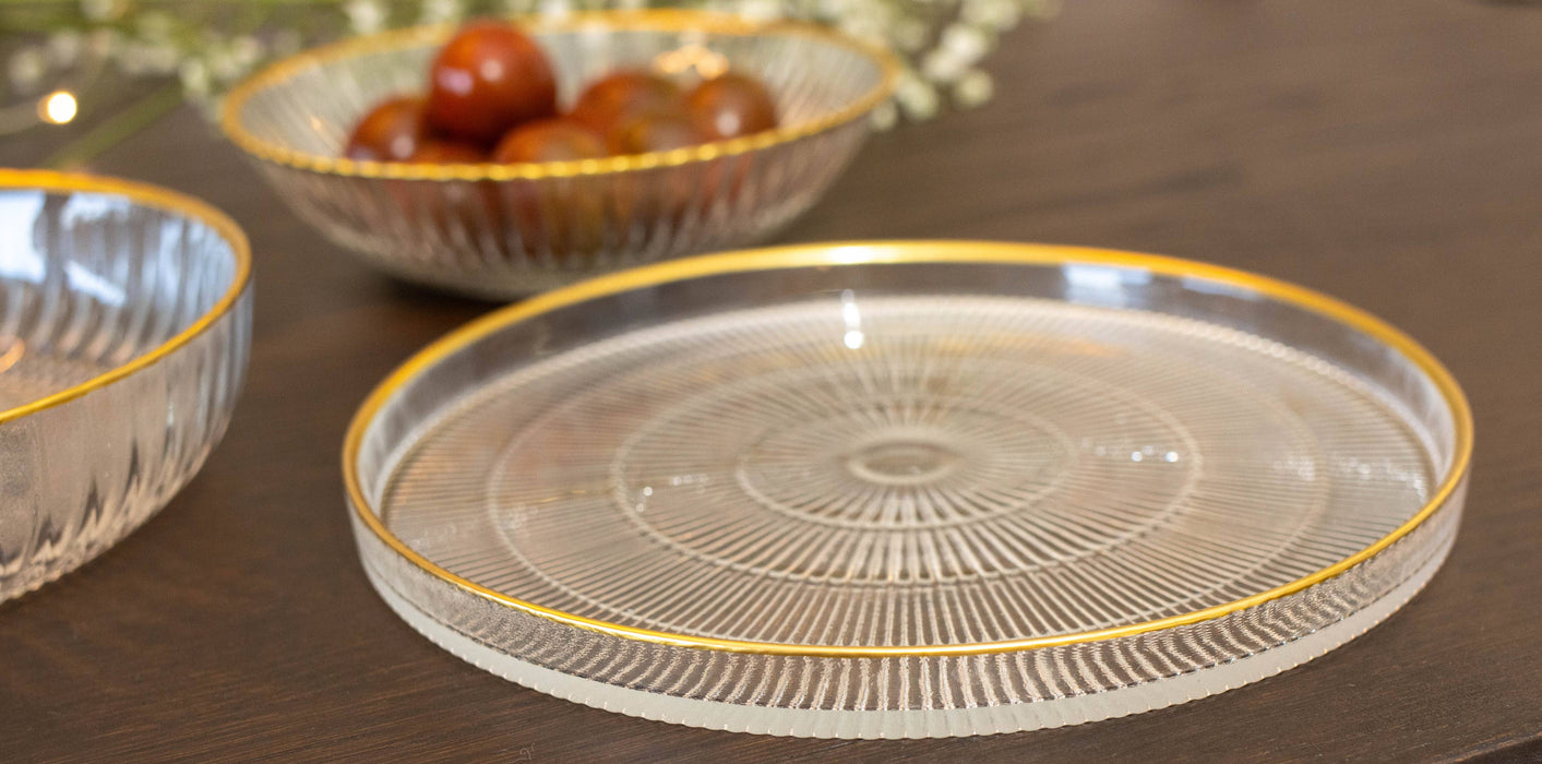 Aulica Goldline Striped Dessert Plate