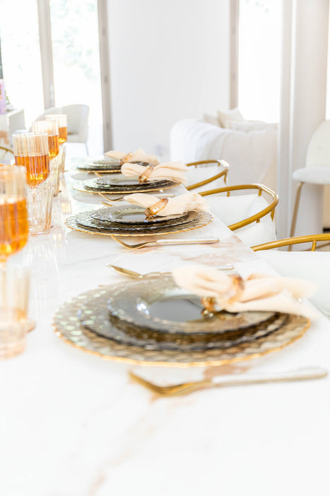 Aulica Golden dessert plate with finely textured edges 22cm