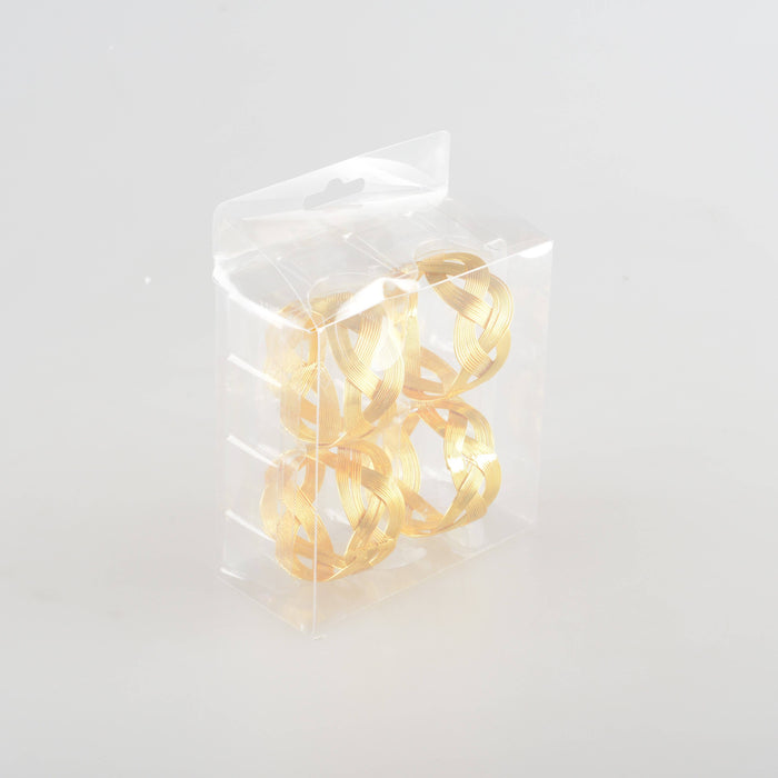 Aulica Set of 4 Golden Braided Napkin Rings
