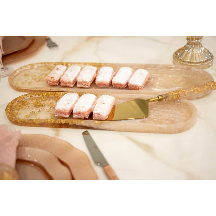 Aulica Oval glitter resin tray 38x11x1.5cm