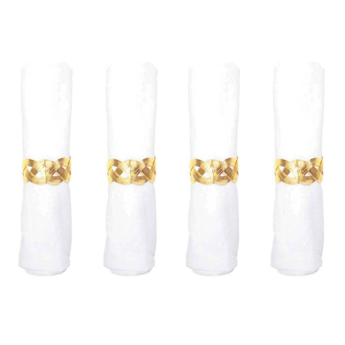 Aulica Set of 4 Golden Braided Napkin Rings