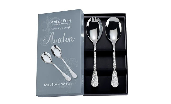Avalon Boxed Salad Serving Spoon & Fork - Stainless Steel / Boxed