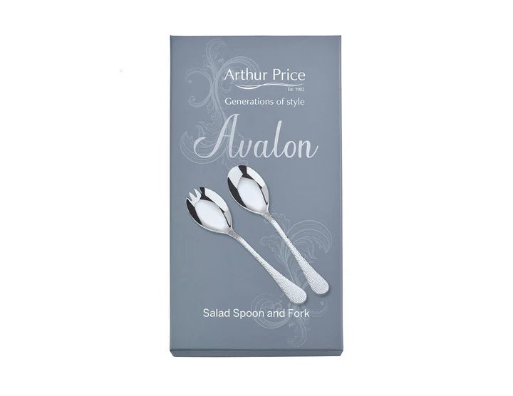 Avalon Boxed Salad Serving Spoon & Fork - Stainless Steel / Boxed