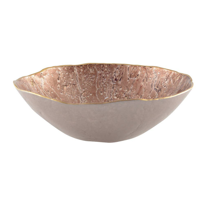 Aulica Brown Bowl with Gold Rim 20cm