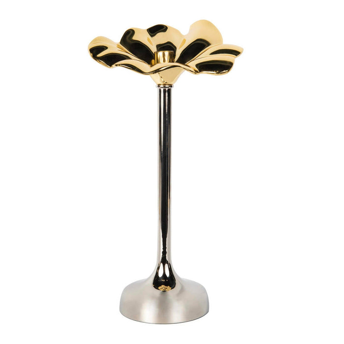 Godinger Blossom Platinum & Gold Tapered Candle Holder 18.5"