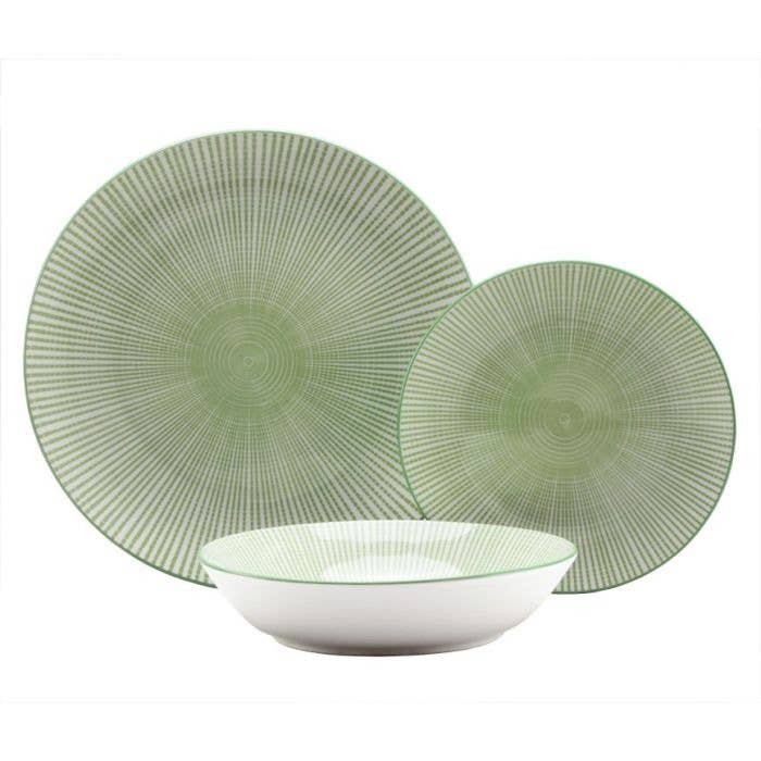 Godinger Laura Green Porcelain 12 Piece Dinnerware Set