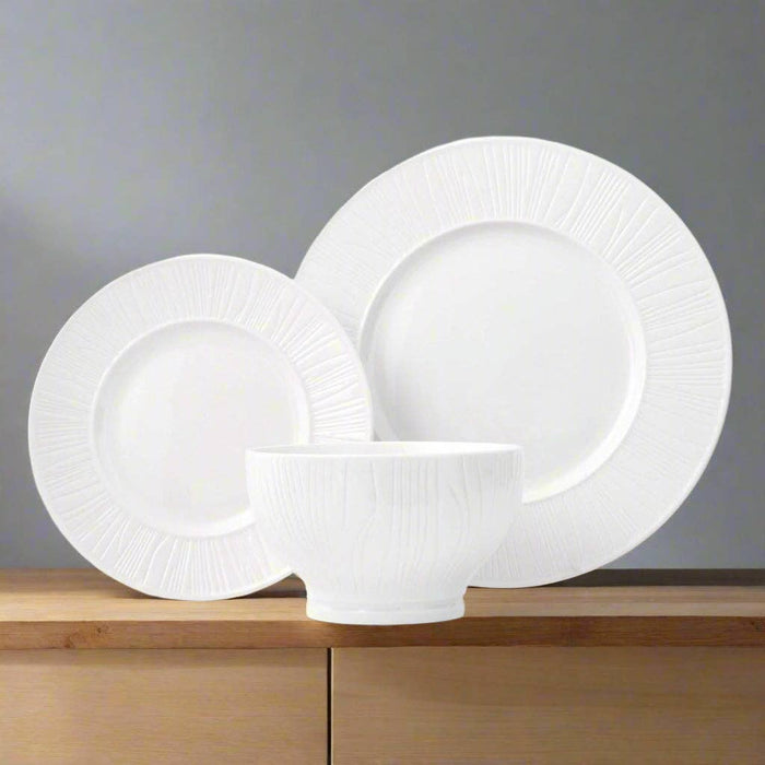 Godinger Starburst Porcelain 12 Piece Dinnerware Set, Service For 4