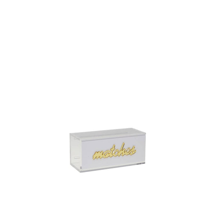 Aulica White and Gold Matchbox 5.5x5.5x12cm
