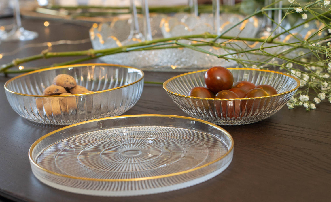 Aulica Goldline Striped Dessert Plate