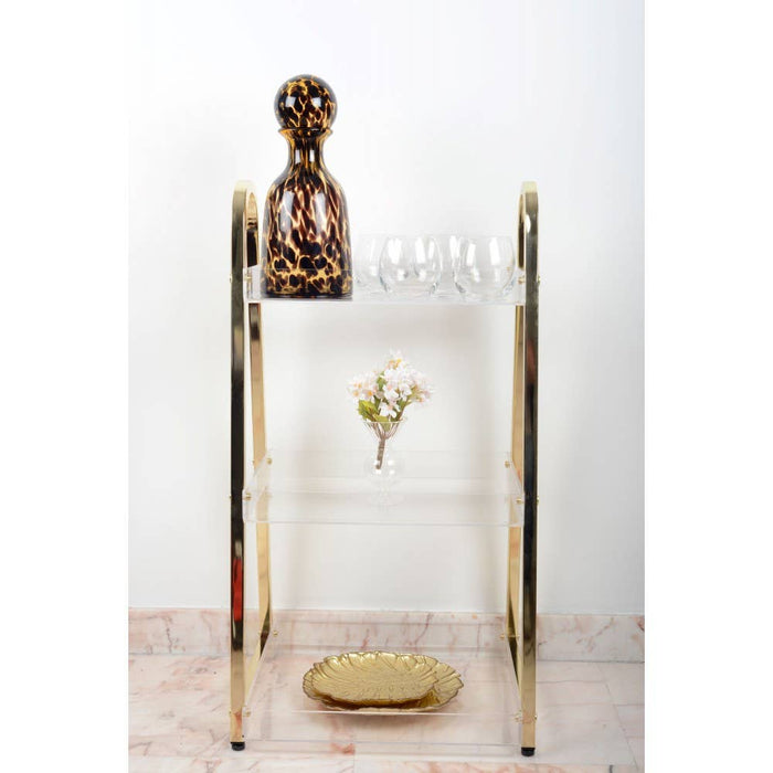 Aulica Small gold leaf glass dish 19x21x2cm