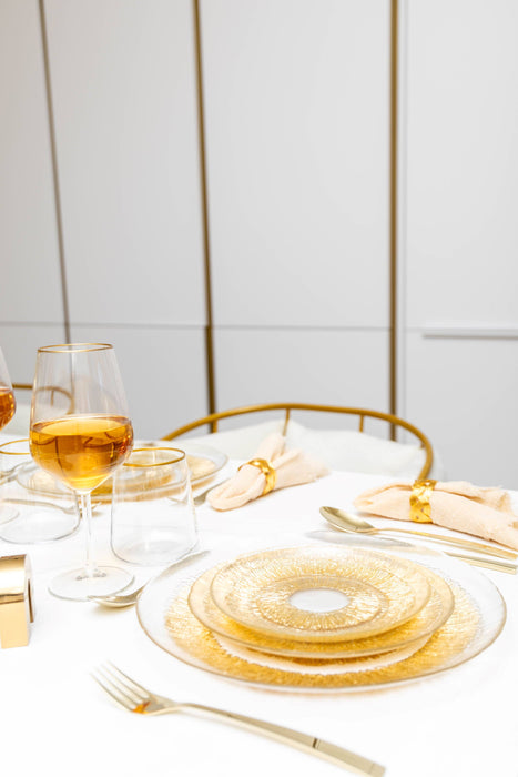 Aulica Golden Glass Dessert Plate 21cm - Sun