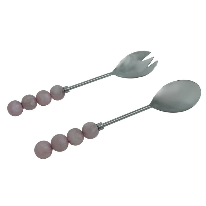 Godinger Hyaline Bubble Salad Servers - Pink