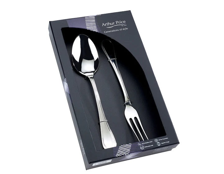Arthur Price Classics Bead Box of Large Serving Spoon and Fork