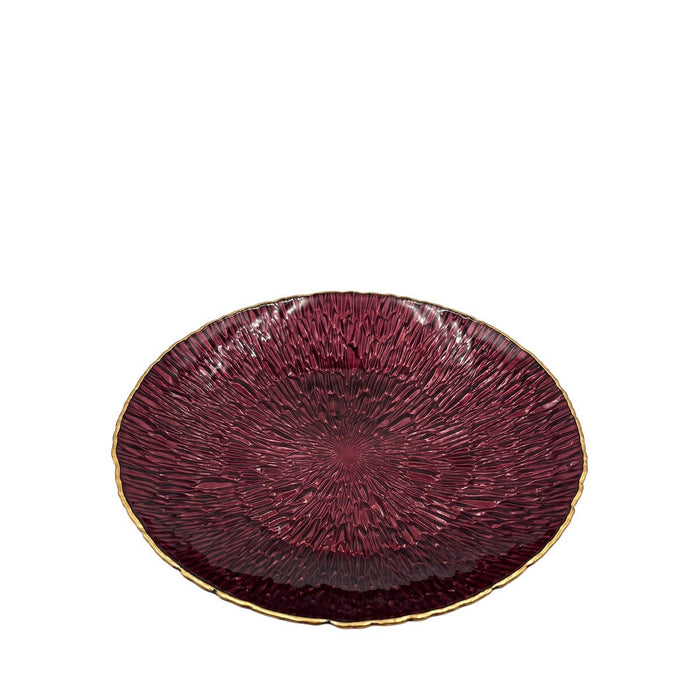 Aulica Burgundy coupe with gold rim 32.5 cm
