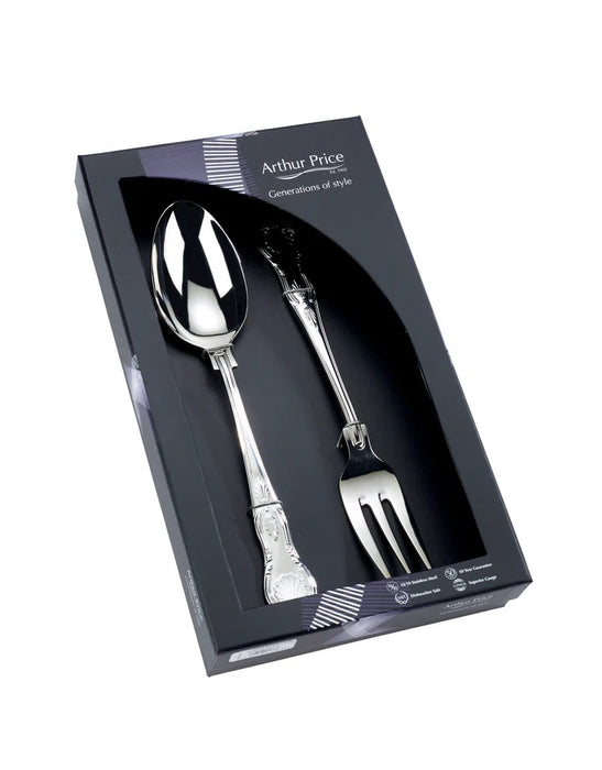 Arthur Price Classics Kings Box of Large Serving Spoon and Fork