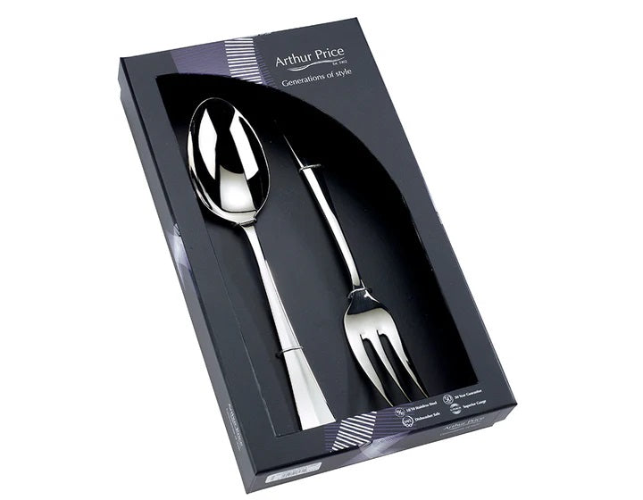 Arthur Price Classics Rattail Box of Large Serving Spoon and Fork
