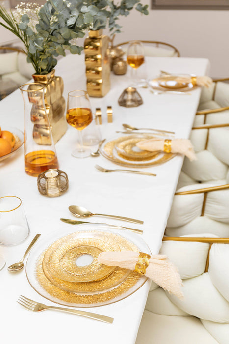 Aulica Golden Glass Dessert Plate 21cm - Sun