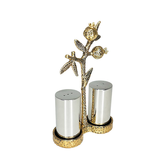 Aulica Golden Salt and Pepper Shakers with Grenadier Stand