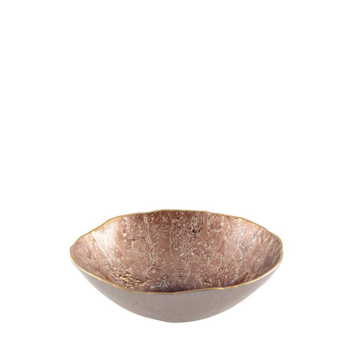 Aulica Brown Bowl with Gold Rim 20cm