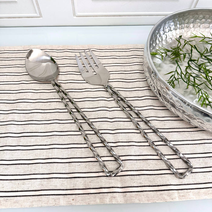 Twisted Open Handle Salad Servers