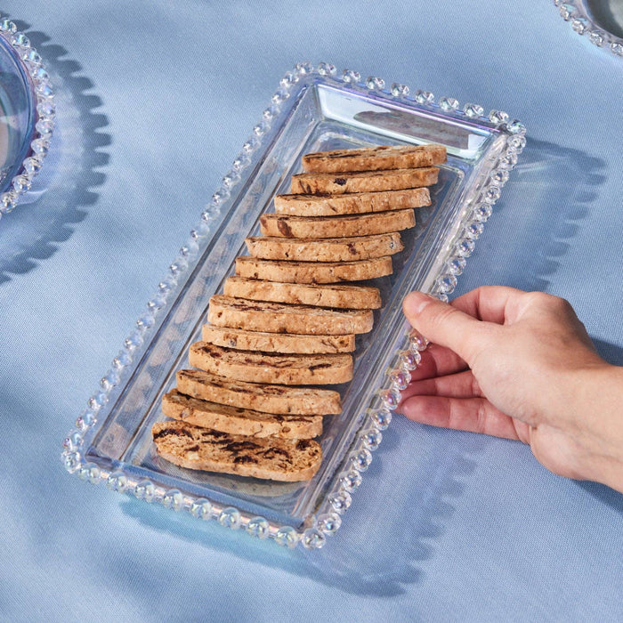 Karaca Rory Glass Serving Platter, 30cm, Clear Luster