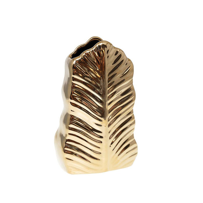 Aulica Golden Leaf Ceramic Vase 13x7.5x21cm