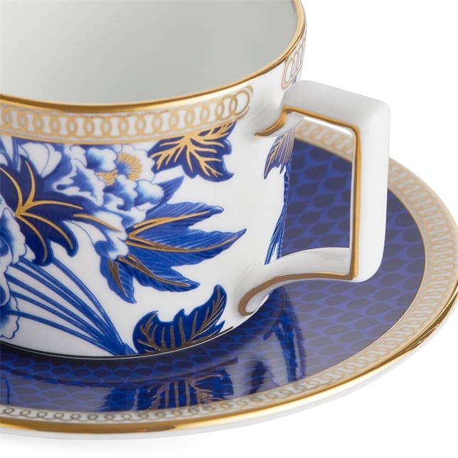 Wedgwood Blue Hibiscus Coffee  Cup & Saucer Set of 2