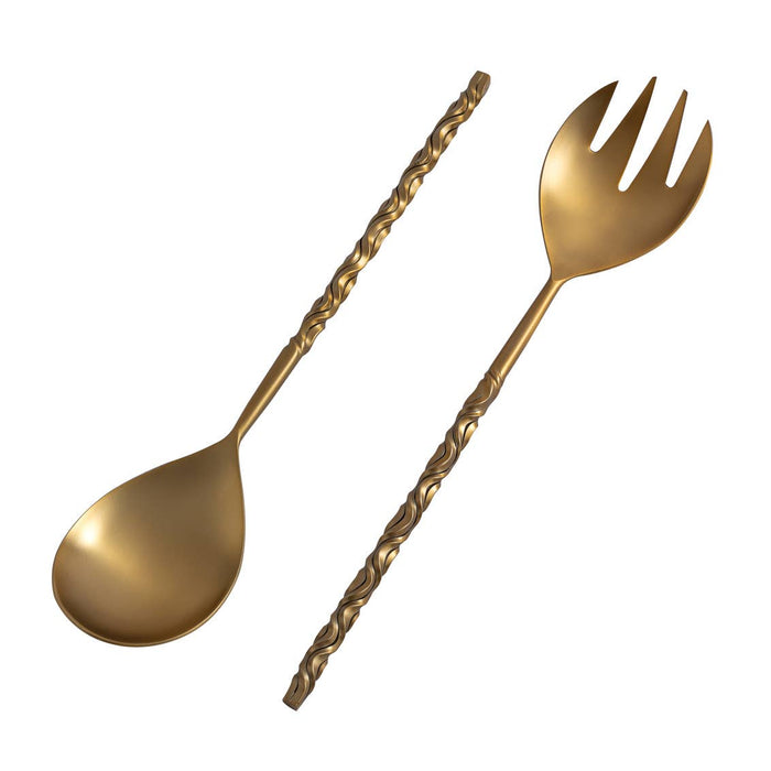 Godinger Gold Salad Servers with Curls, Set of Two