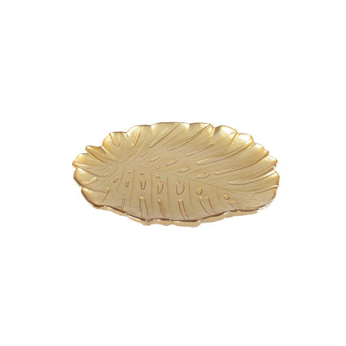 Aulica Small gold leaf glass dish 19x21x2cm