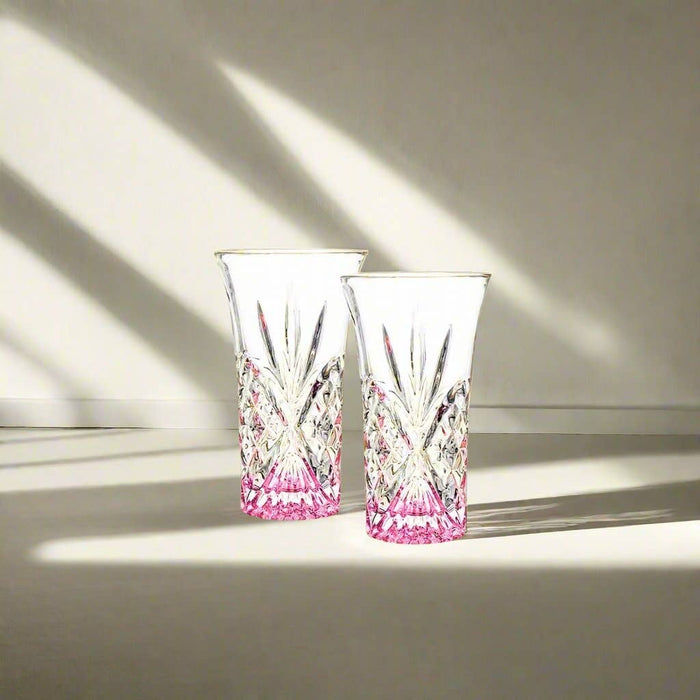 Godinger Dublin Crystal Pink Shooters, Set of 6