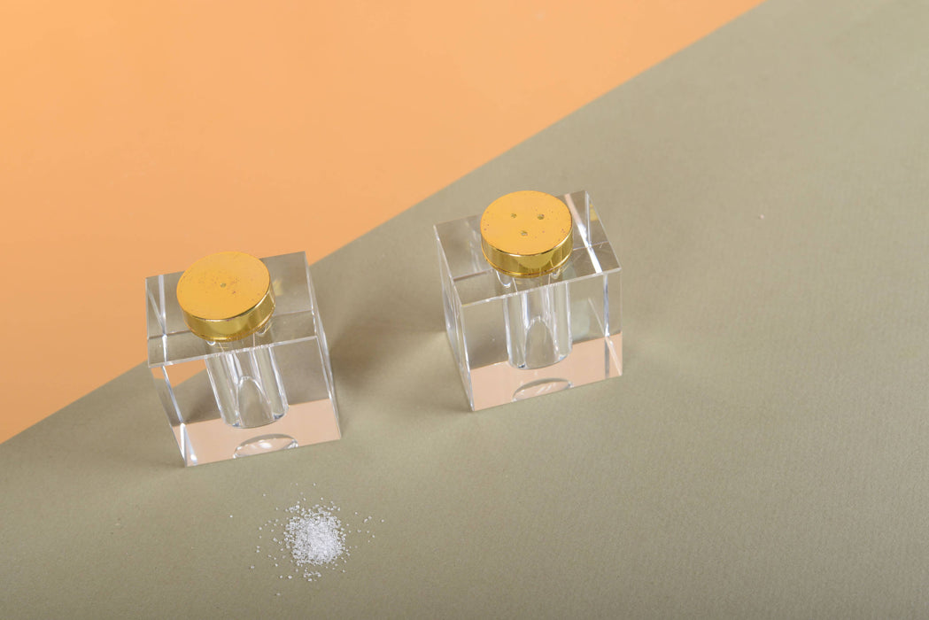 Aulica Square Golden Salt And Pepper Shaker