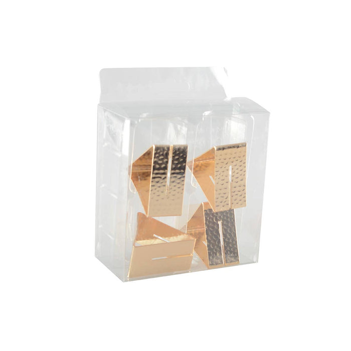 Aulica Hammered Gold Triangle Napkin Rings - Set of 4