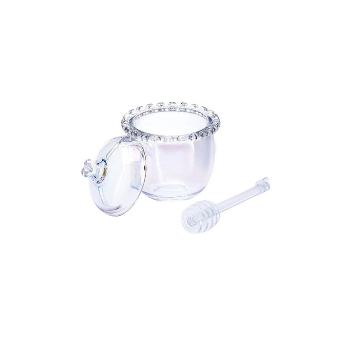 Karaca Rory Glass Honey Pot, 9cm, Clear: Luster