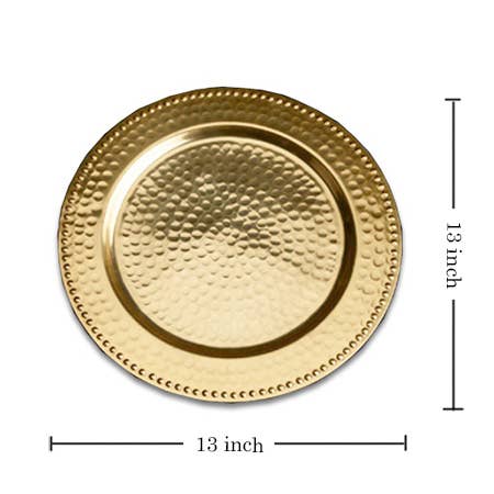 Gilded Hammered Beaded Charger