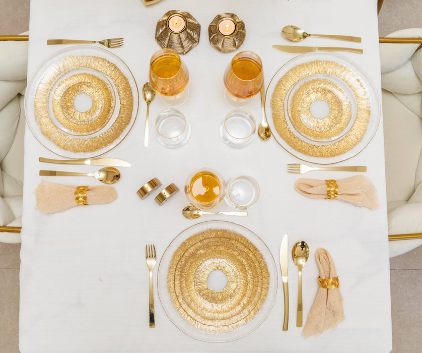 Aulica Set of 4 Golden Braided Napkin Rings